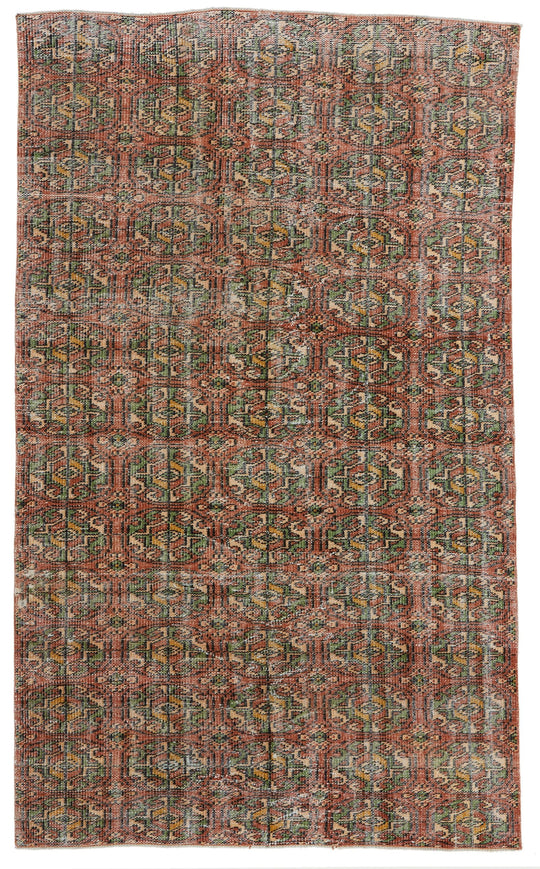 4x8 Rust and Multicolor Modern Contemporary Rug