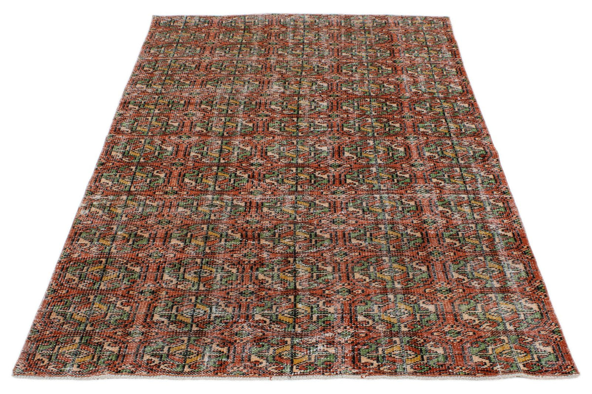 4x8 Rust and Multicolor Modern Contemporary Rug
