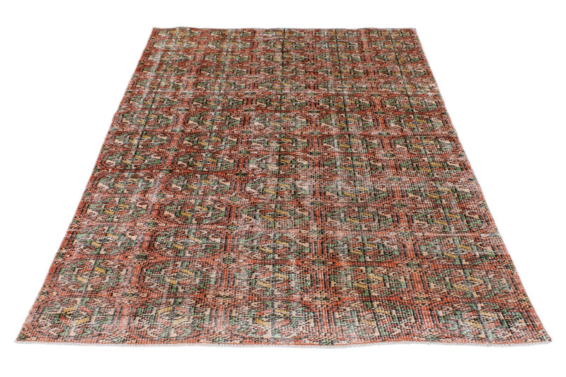 4x8 Rust and Multicolor Modern Contemporary Rug