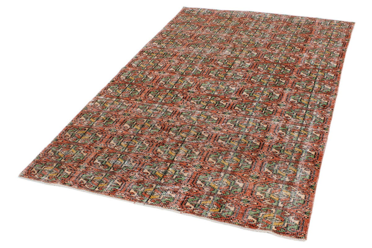 4x8 Rust and Multicolor Modern Contemporary Rug