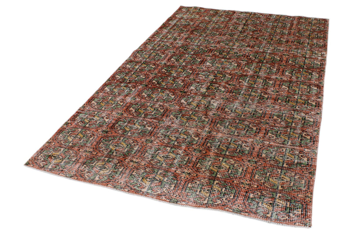 4x8 Rust and Multicolor Modern Contemporary Rug