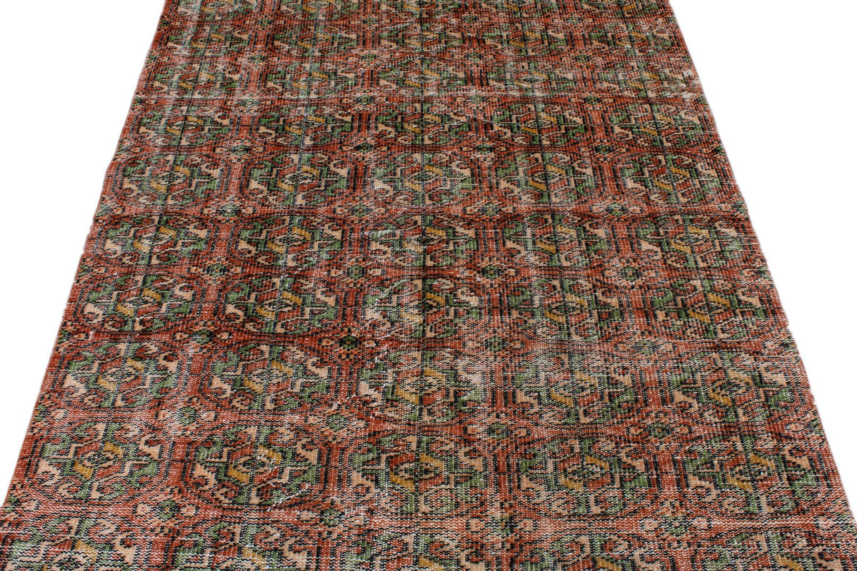 4x8 Rust and Multicolor Modern Contemporary Rug