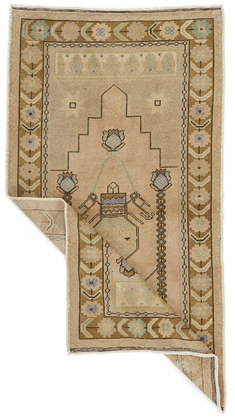 4x7 Brown and Brown Anatolian Turkish Tribal Rug