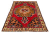 4x7 Red and Multicolor Anatolian Turkish Tribal Rug