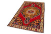 4x7 Red and Multicolor Anatolian Turkish Tribal Rug