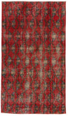 5x8 Red and Multicolor Anatolian Turkish Tribal Rug