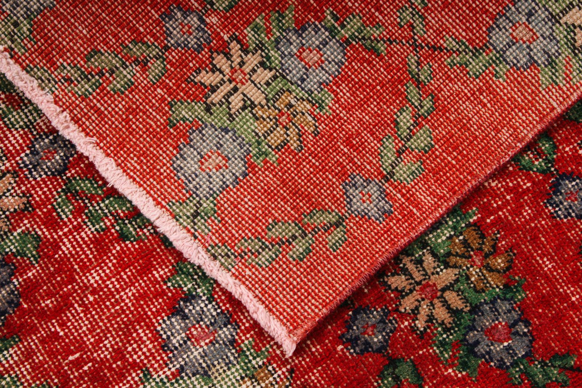 5x8 Red and Multicolor Anatolian Turkish Tribal Rug