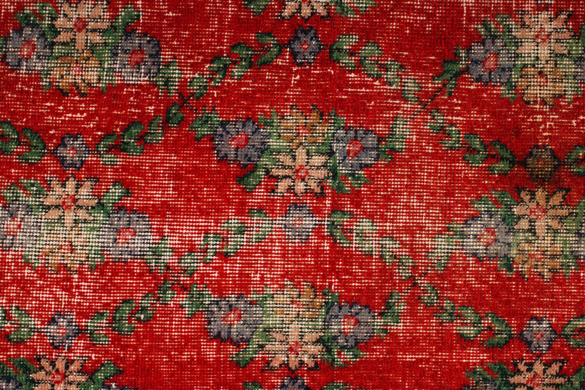 5x8 Red and Multicolor Anatolian Turkish Tribal Rug