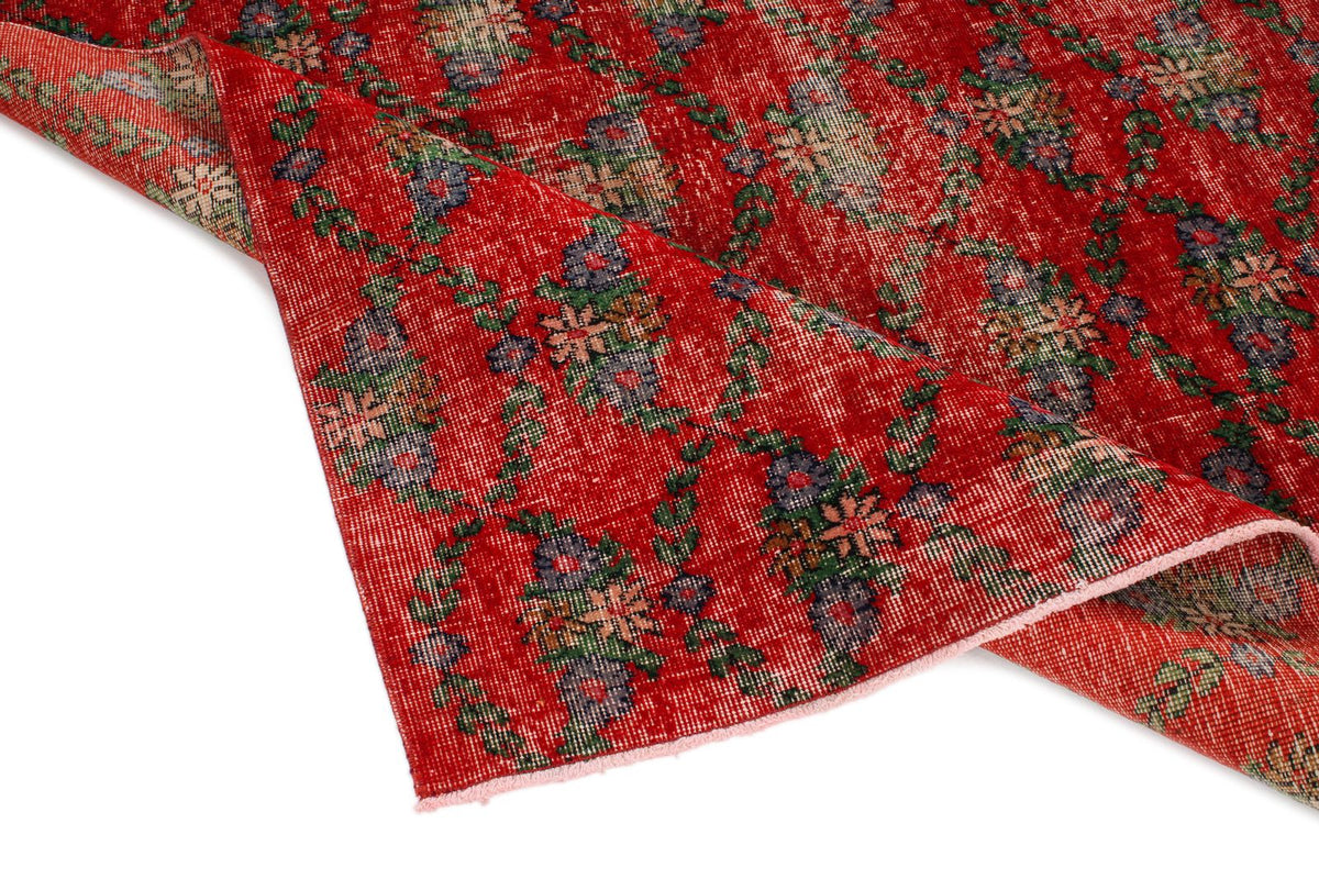 5x8 Red and Multicolor Anatolian Turkish Tribal Rug