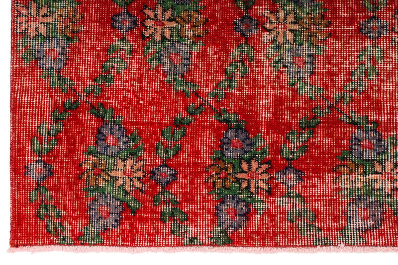 5x8 Red and Multicolor Anatolian Turkish Tribal Rug