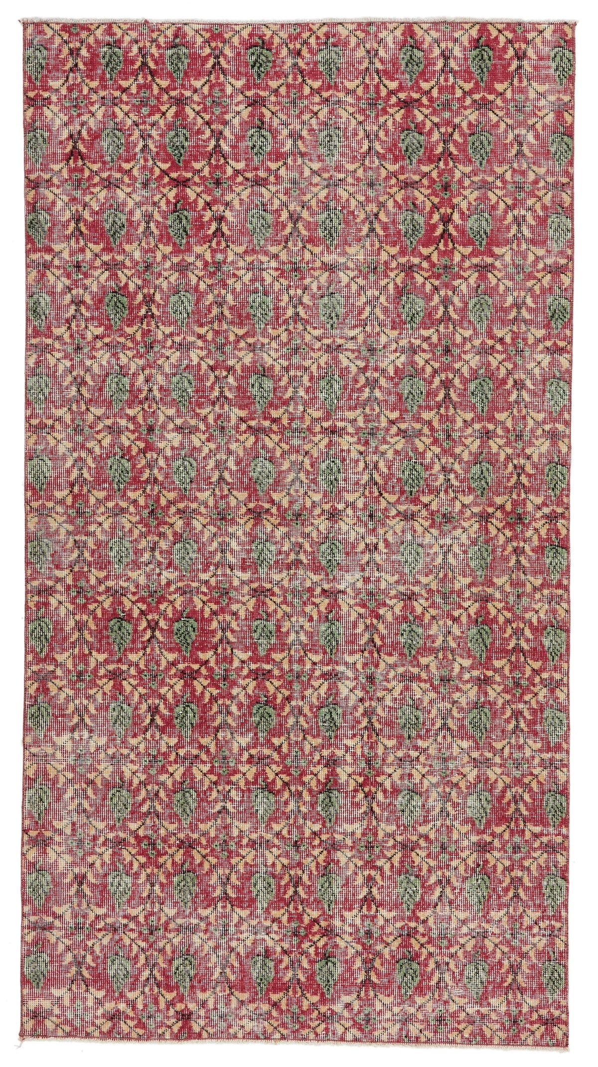 4x7 Pink and Multicolor Anatolian Turkish Tribal Rug