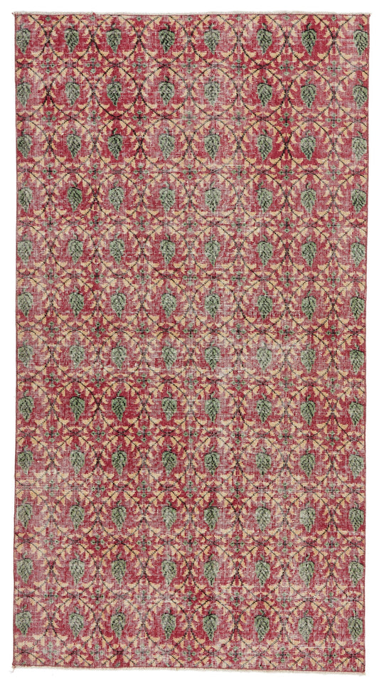 4x7 Pink and Multicolor Anatolian Turkish Tribal Rug