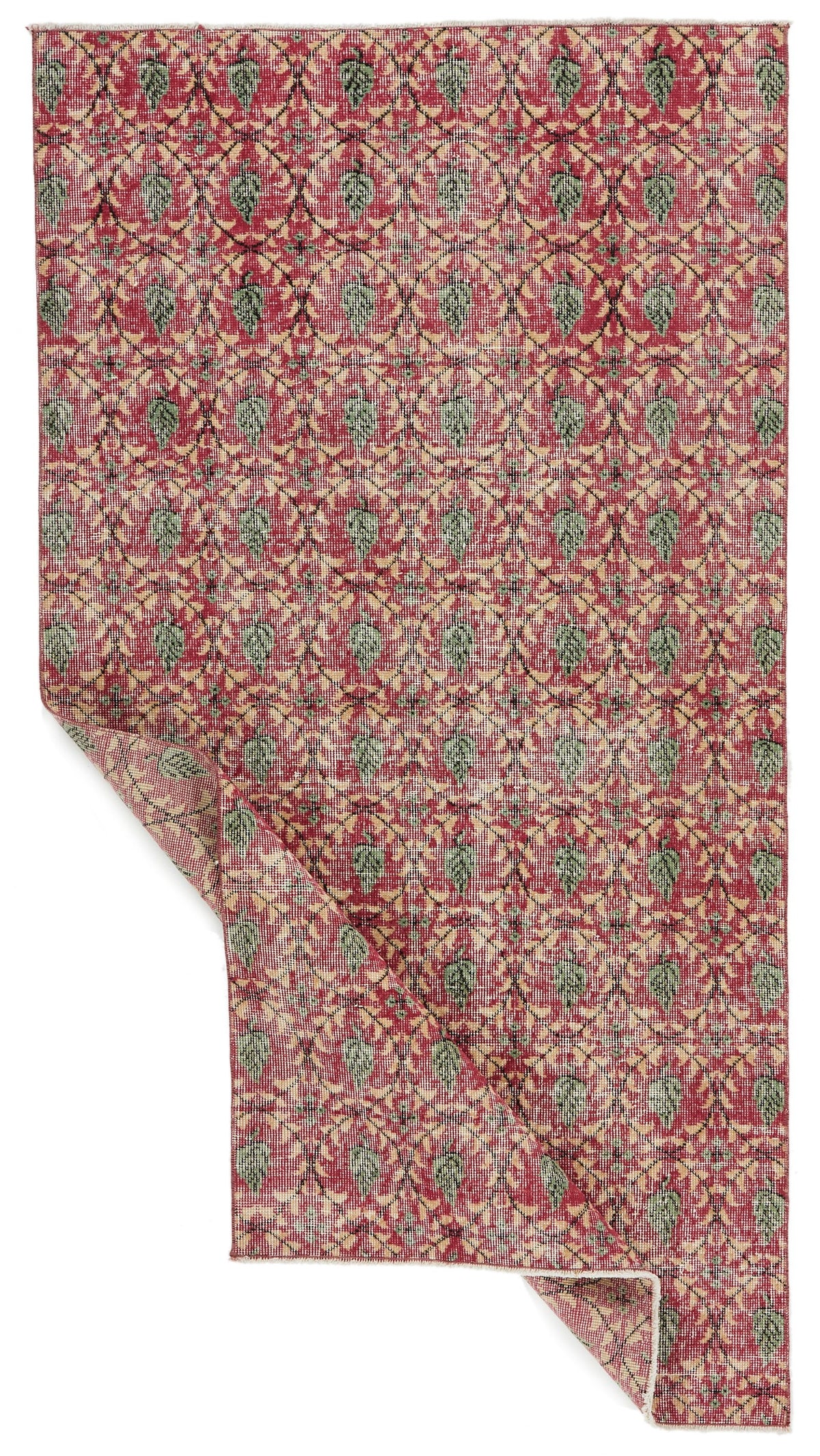 4x7 Pink and Multicolor Anatolian Turkish Tribal Rug