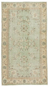4x7 Green and Ivory Modern Contemporary Rug