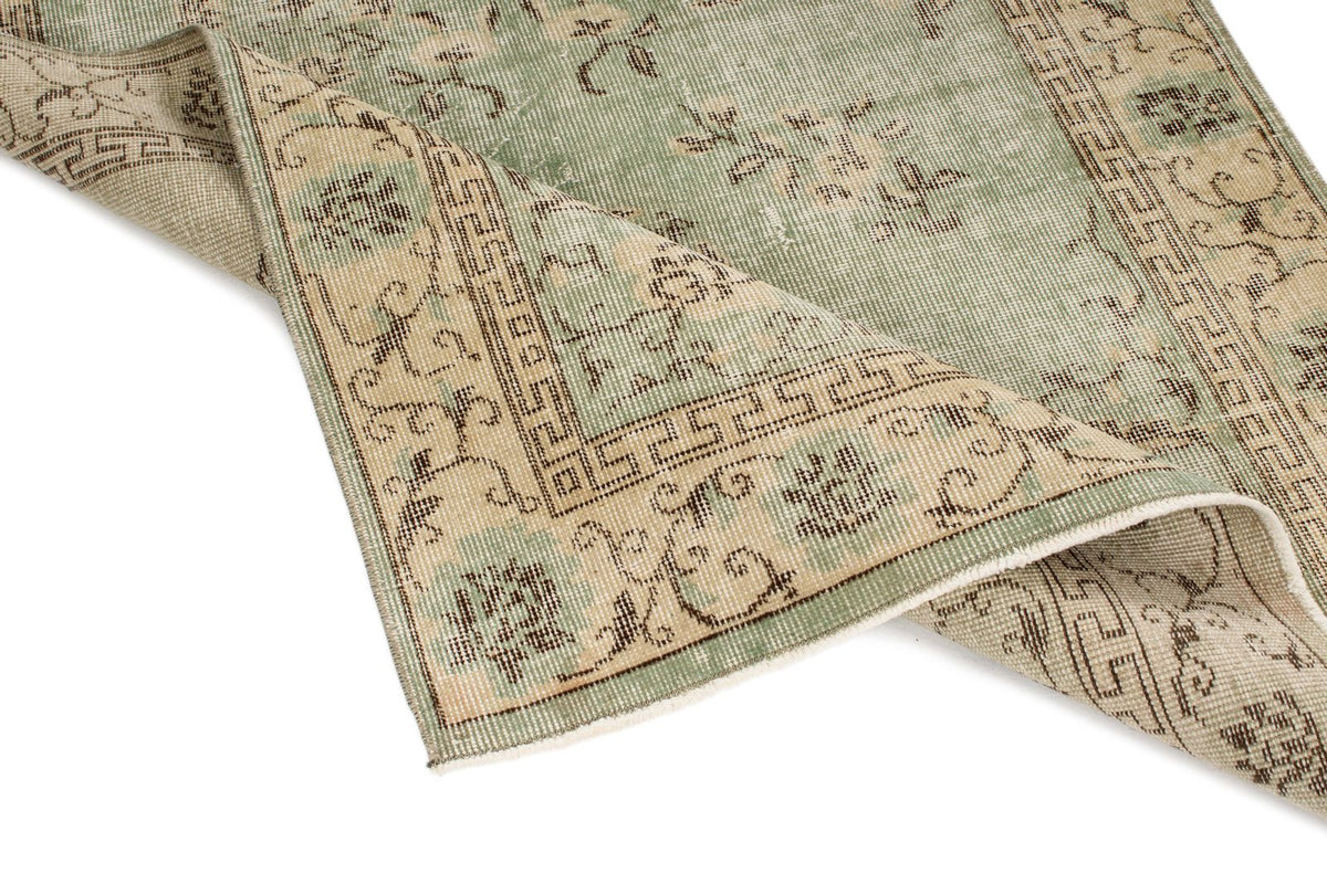 4x7 Green and Ivory Modern Contemporary Rug