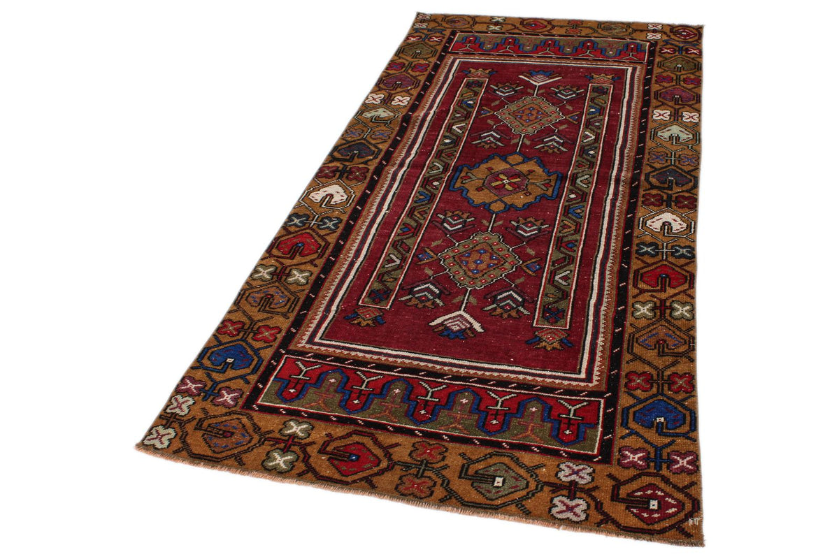 4x7 Brown and Multicolor Anatolian Turkish Tribal Rug