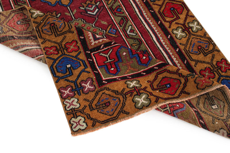 4x7 Brown and Multicolor Anatolian Turkish Tribal Rug