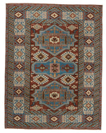 4x6 Burgundy and Multicolor Anatolian Turkish Tribal Rug