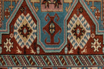 4x6 Burgundy and Multicolor Anatolian Turkish Tribal Rug