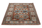 4x6 Burgundy and Multicolor Anatolian Turkish Tribal Rug