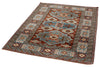 4x6 Burgundy and Multicolor Anatolian Turkish Tribal Rug