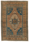 4x6 Brown and Light Brown Anatolian Turkish Tribal Rug