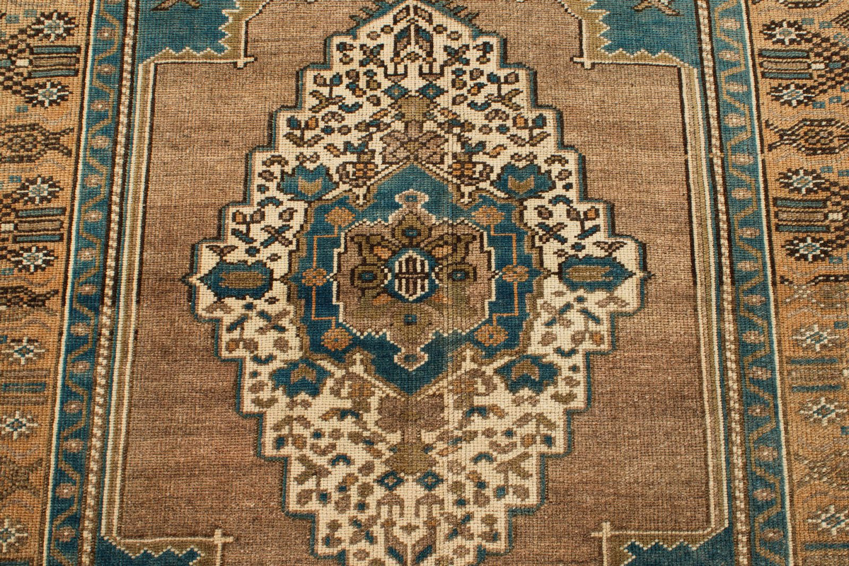 4x6 Brown and Light Brown Anatolian Turkish Tribal Rug
