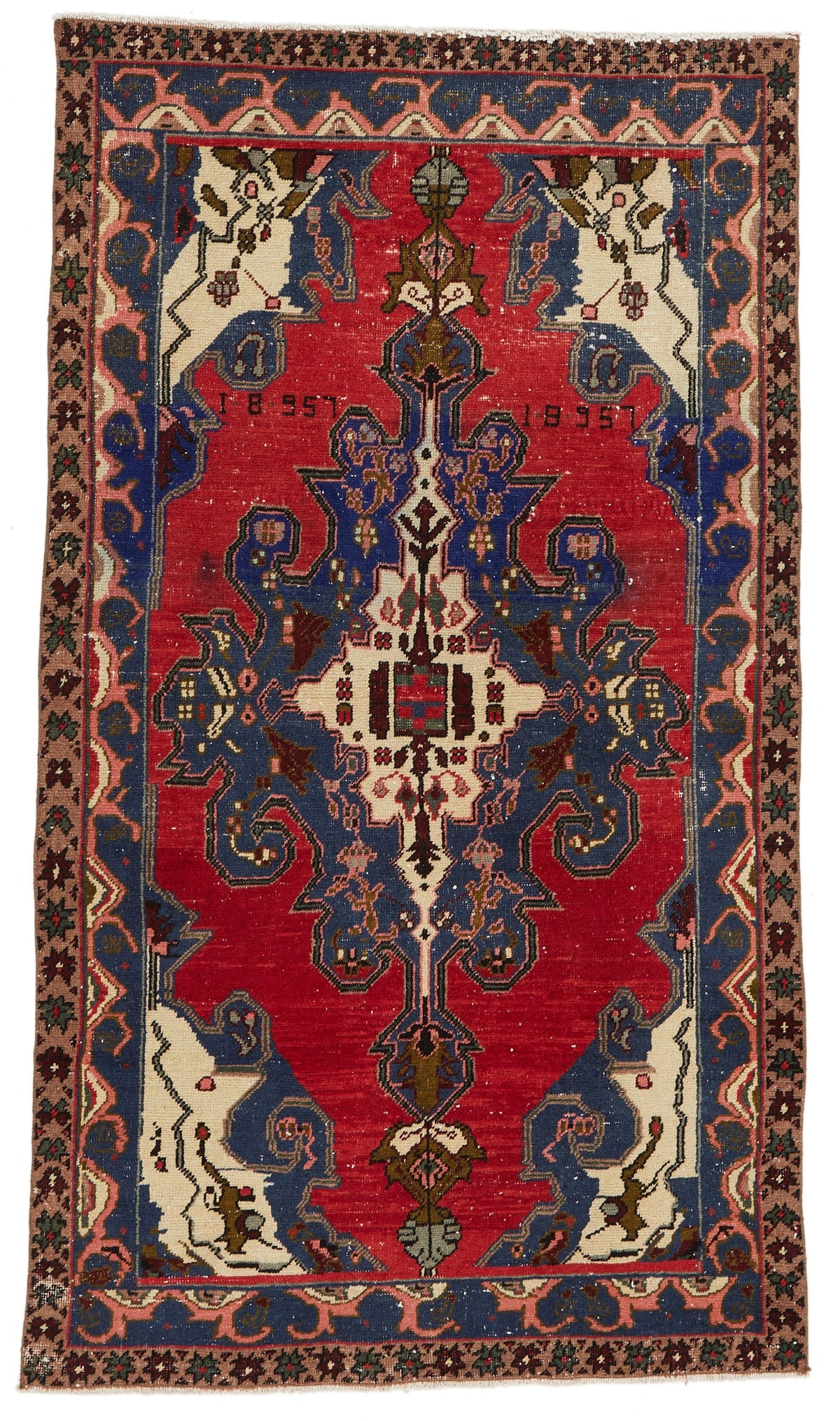 4x6 Red and Multicolor Anatolian Turkish Tribal Rug