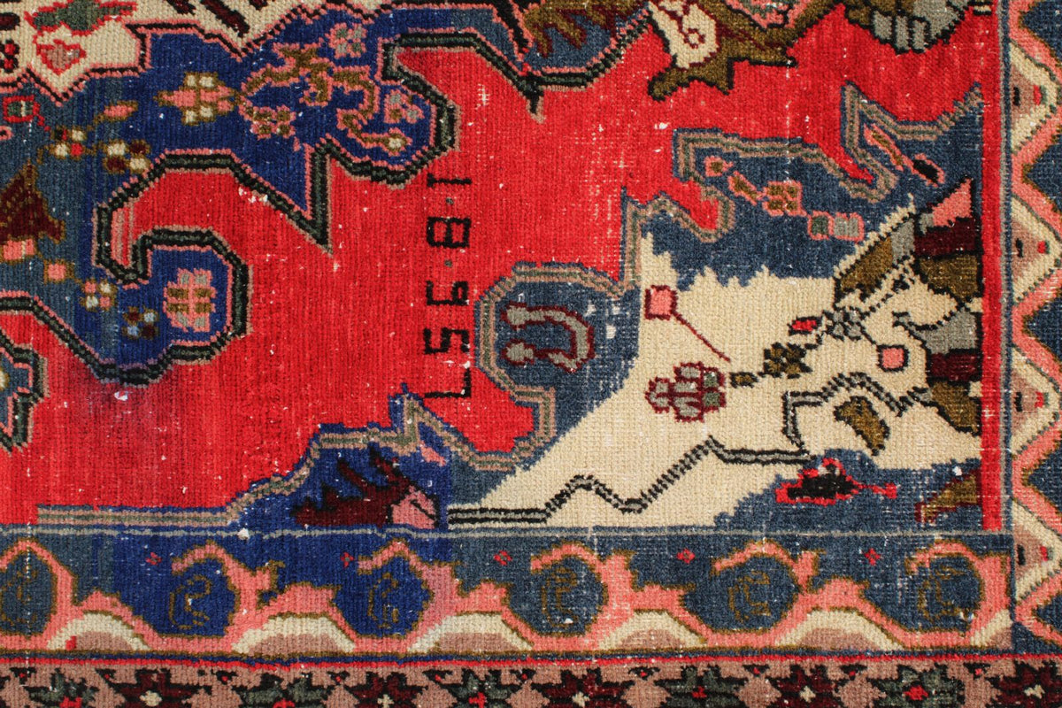 4x6 Red and Multicolor Anatolian Turkish Tribal Rug