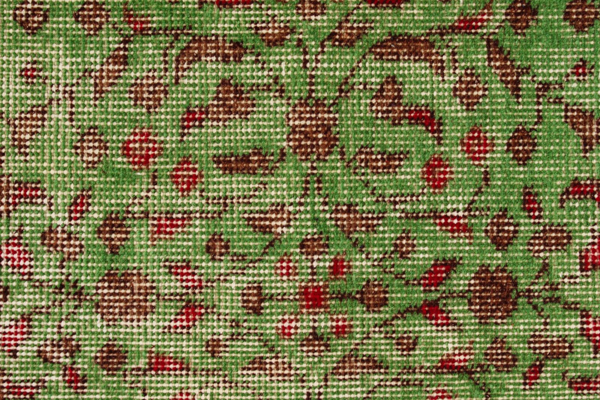 4x7 Green and Multicolor Anatolian Turkish Tribal Rug