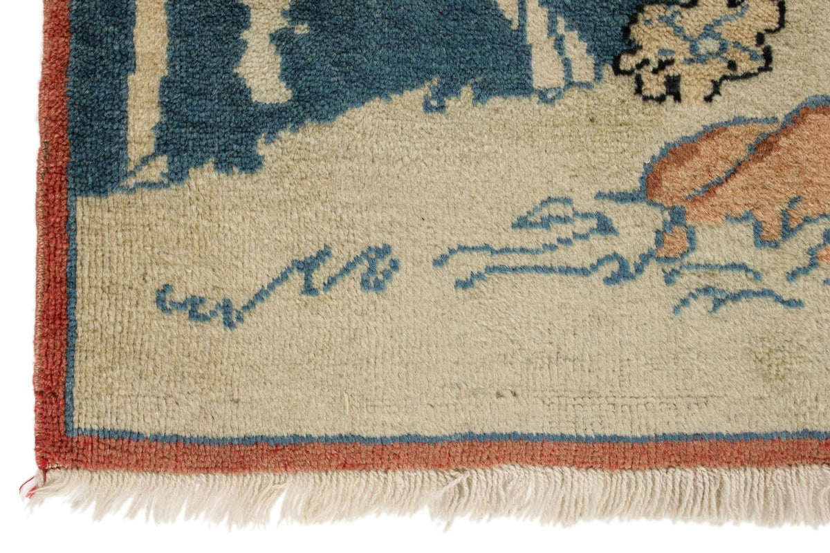 4x6 Ivory and Multicolor Modern Contemporary Rug