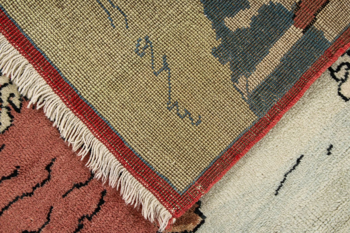 4x6 Ivory and Multicolor Modern Contemporary Rug