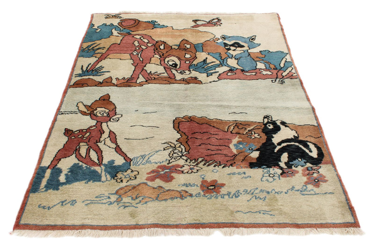 4x6 Ivory and Multicolor Modern Contemporary Rug