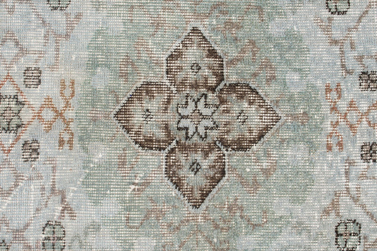 5x8 Light Blue and Multicolor Turkish Overdyed Rug