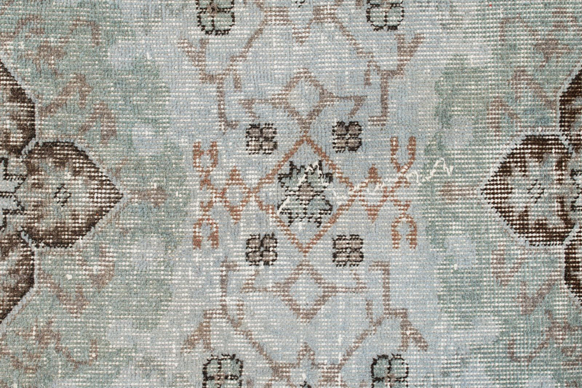 5x8 Light Blue and Multicolor Turkish Overdyed Rug