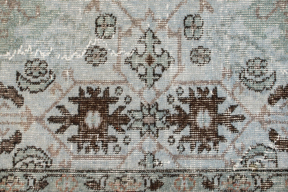 5x8 Light Blue and Multicolor Turkish Overdyed Rug