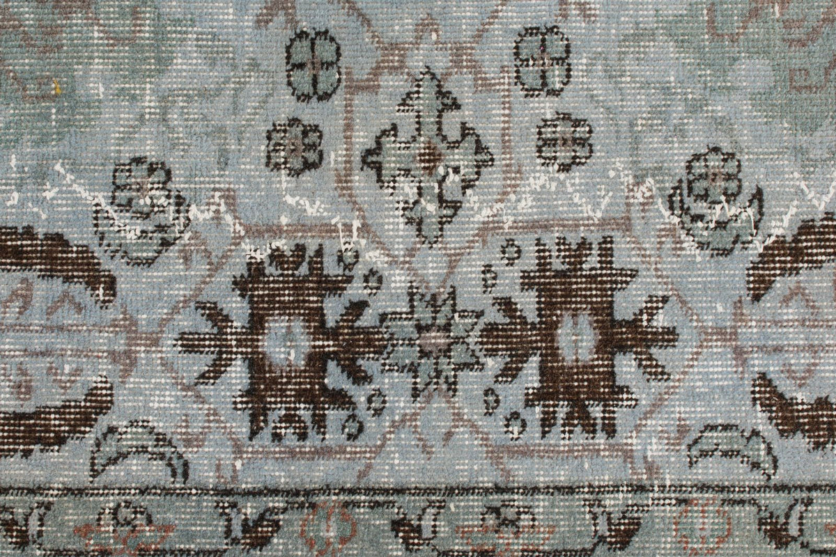5x8 Light Blue and Multicolor Turkish Overdyed Rug