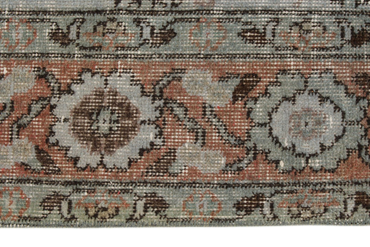5x8 Light Blue and Multicolor Turkish Overdyed Rug