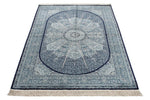 4x6 Navy and Ivory Turkish Antep Rug