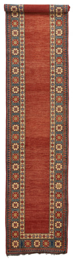 3x14 Orange and Multicolor Kazak Tribal Runner