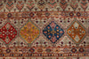 7x10 Light Brown and Multicolor Tribal Rug