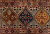 7x10 Light Brown and Multicolor Tribal Rug