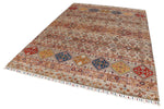 7x10 Light Brown and Multicolor Tribal Rug