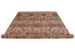 7x10 Light Brown and Multicolor Tribal Rug