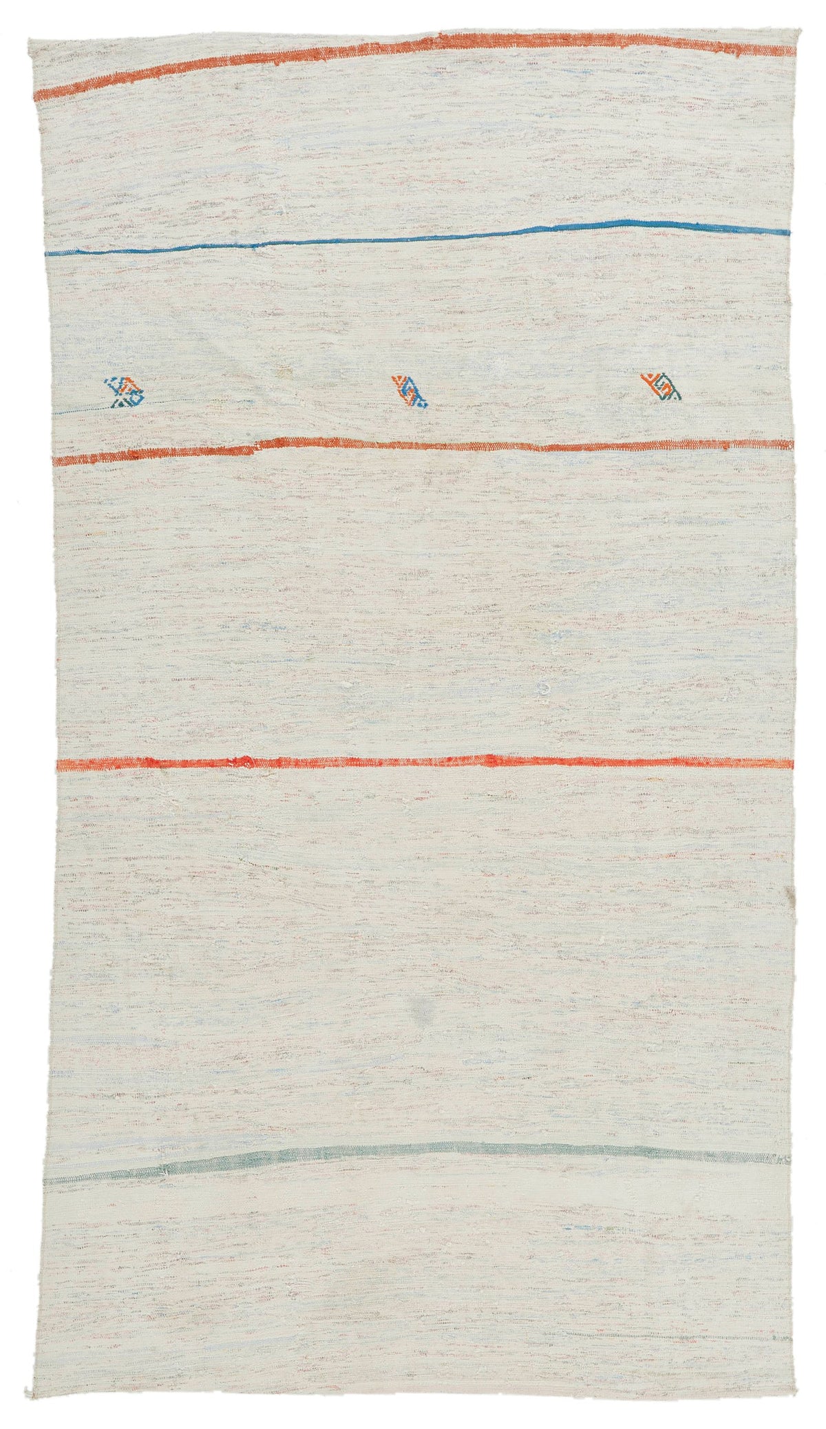 5x8 White and Multicolor Turkish Tribal Rug