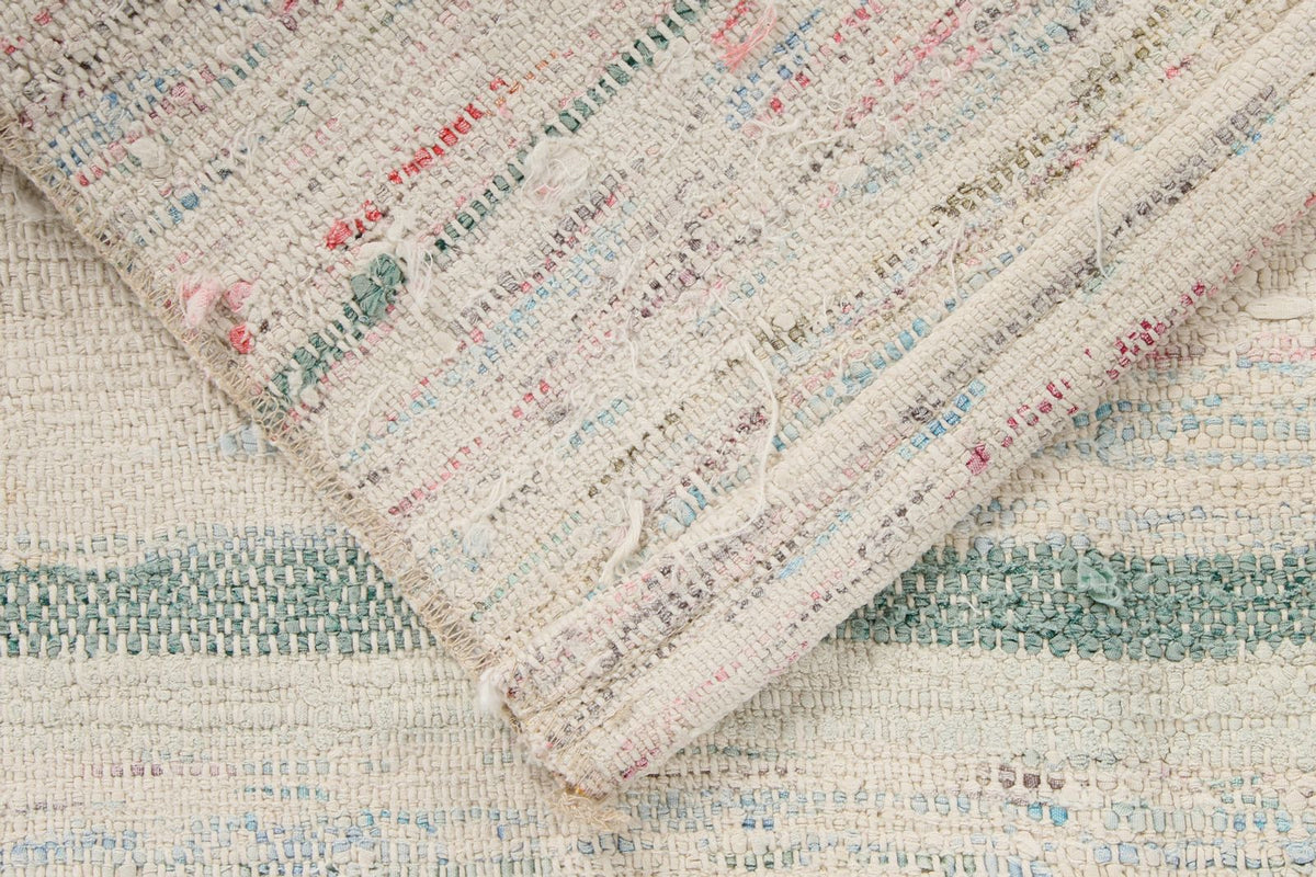 5x8 White and Multicolor Turkish Tribal Rug