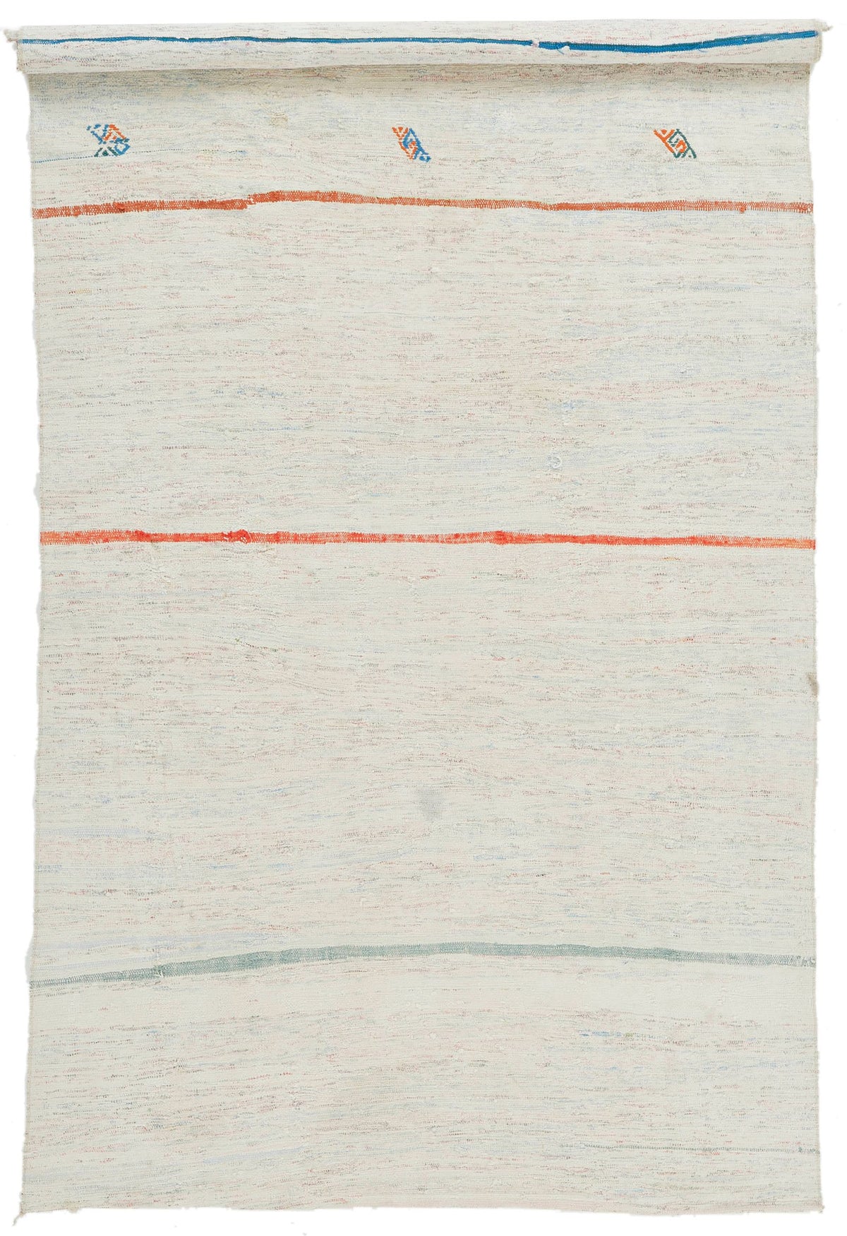 5x8 White and Multicolor Turkish Tribal Rug