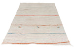 5x8 White and Multicolor Turkish Tribal Rug