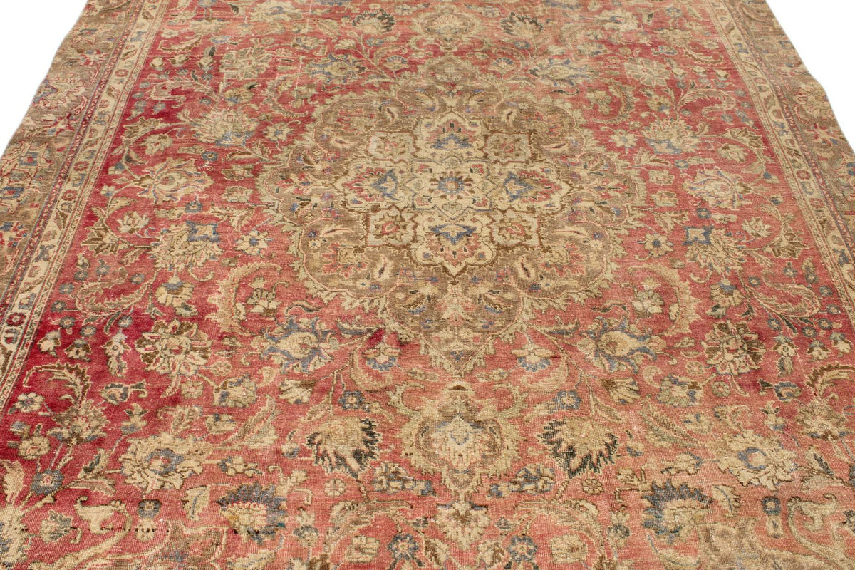 7x10 Pink and Multicolor Modern Contemporary Rug