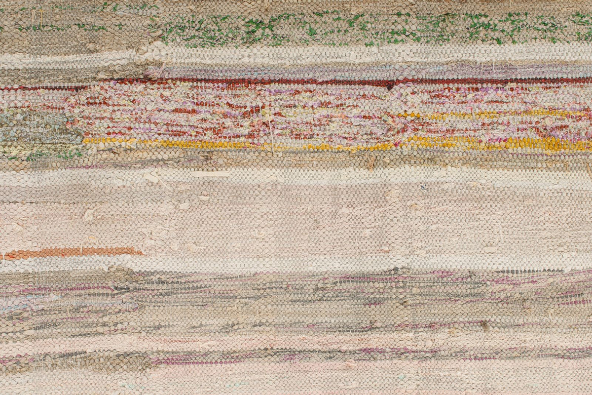 4x9 Ivory and Multicolor Turkish Tribal Runner